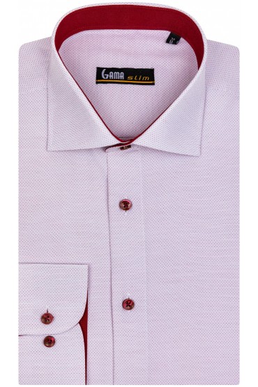 Camasa eleganta slim alba cu imprimeuri