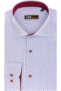 Camasa slim fit alba cu dungi 100% bumbac