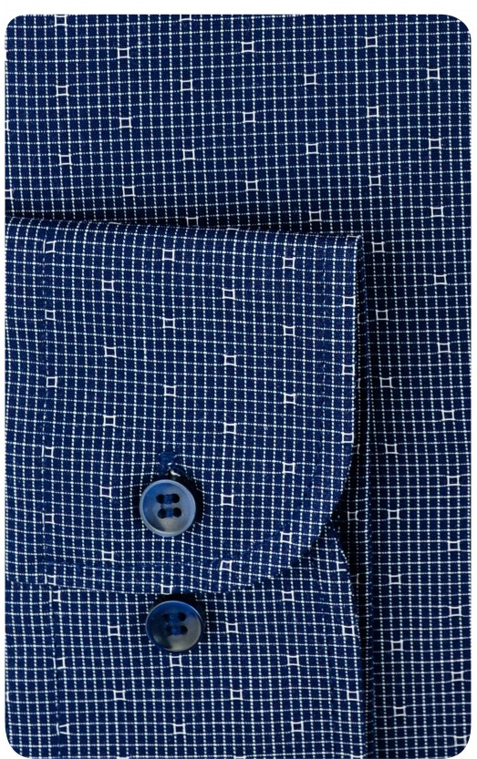 Camasa cu maneca lunga slim bleumarin cu imprimeuri