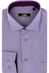 Camasa cu maneca lunga 2XL si 3XL mov cu carouri
