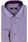 Camasa cu maneca lunga 2XL si 3XL mov cu carouri