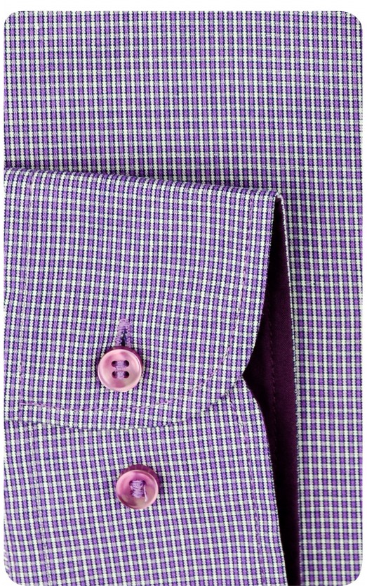 Camasa cu maneca lunga 2XL si 3XL mov cu carouri