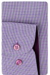 Camasa cu maneca lunga 2XL si 3XL mov cu carouri