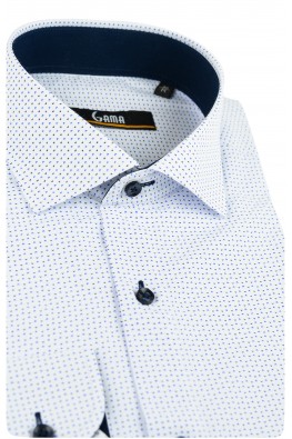 Camasa casual regular alba cu imprimeuri