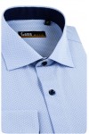 Camasa cu maneca lunga slim bleu cu imprimeuri