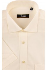 Camasa cu maneca scurta regular crem uni