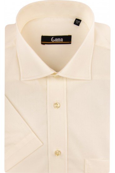 Camasa cu maneca scurta regular crem uni