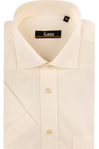 Camasa cu maneca scurta regular crem uni