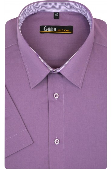 Camasa cu maneca scurta slim uni mov