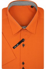 Camasa cu maneca scurta slim uni portocalie