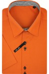 Camasa cu maneca scurta slim uni portocalie