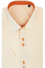 Camasa cu maneca scurta slim uni crem