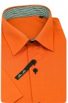 Camasa cu maneca scurta slim uni portocalie