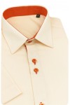 Camasa cu maneca scurta slim uni crem