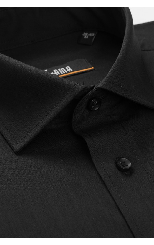 Camasa cu maneca lunga regular neagra uni