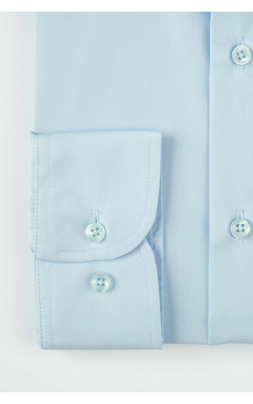 Camasa cu maneca lunga slim bleu uni