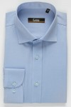 Camasa eleganta bleu cu model in tesatura slim fit