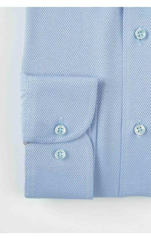 Camasa eleganta bleu cu model in tesatura slim fit