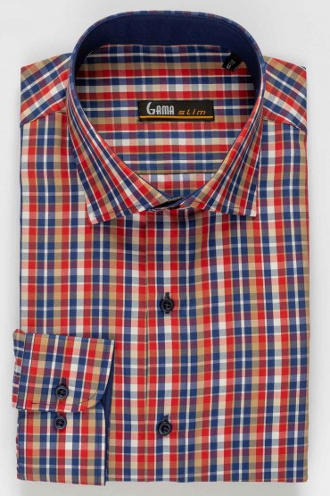 Camasa casual cu carouri slim fit