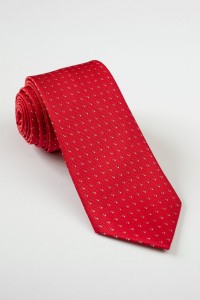 Cravata rosie cu picouri colorate