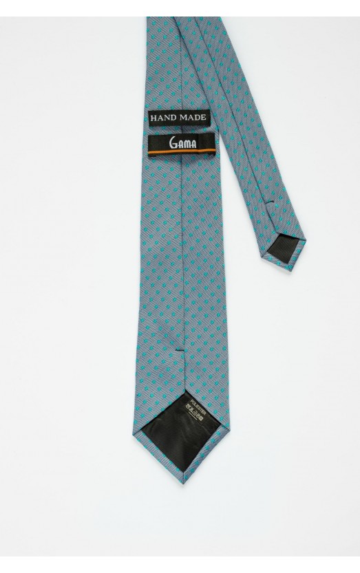 Cravata gri cu motive florale