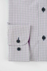 Camasa alba cu carouri mov regular fit