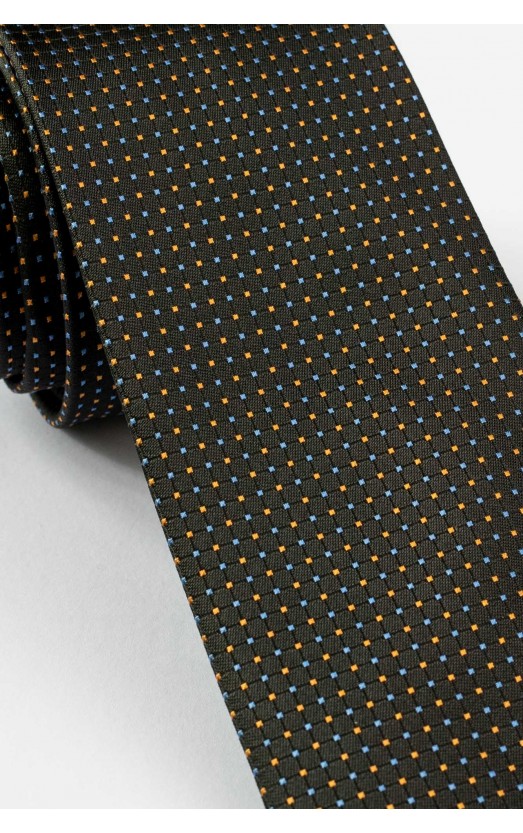 Cravata neagra cu picouri colorate