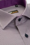 Camasa slim fit cu carouri mici mov