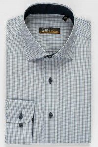 Camasa alba slim cu carouri