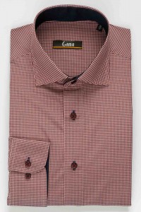 Camasa alba regular cu carouri mici