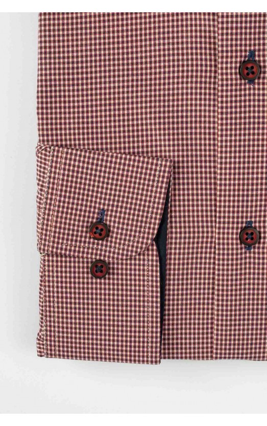 Camasa alba slim fit cu carouri mici