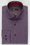 Camasa barbati slim fit cu carouri bordo