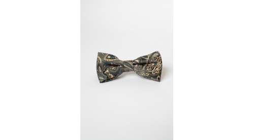 Papion gri cu motive paisley aurii