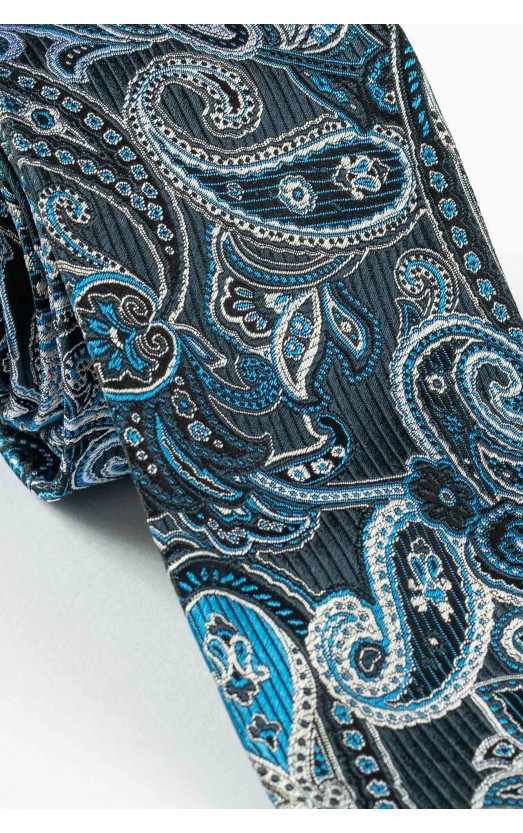 Cravata albastra matase naturala