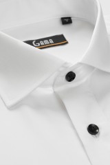 Camasa alba regular cu nasturi negri