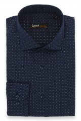 camasa bleumarin slim cu buline
