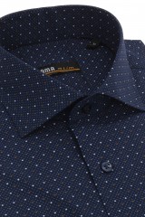 camasa bleumarin slim cu buline