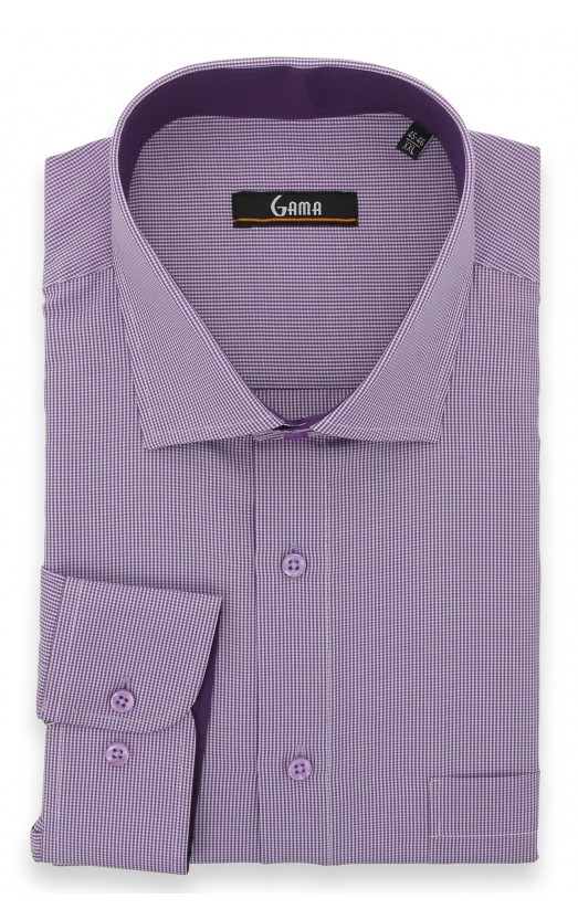 Camasa regular cu carouri mov