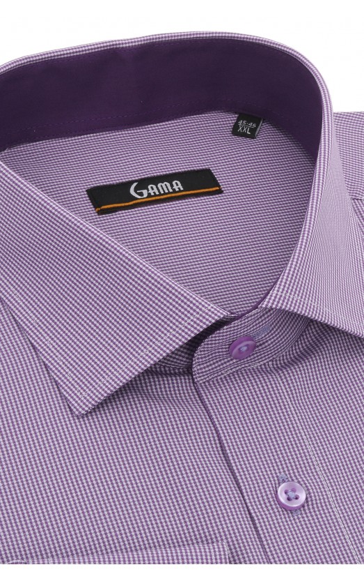 Camasa regular cu carouri mov