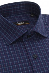 Camasa regular bleumarin cu caro mixt