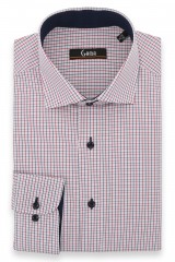 Camasa regular alba cu carouri medii