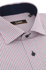 Camasa regular alba cu carouri medii