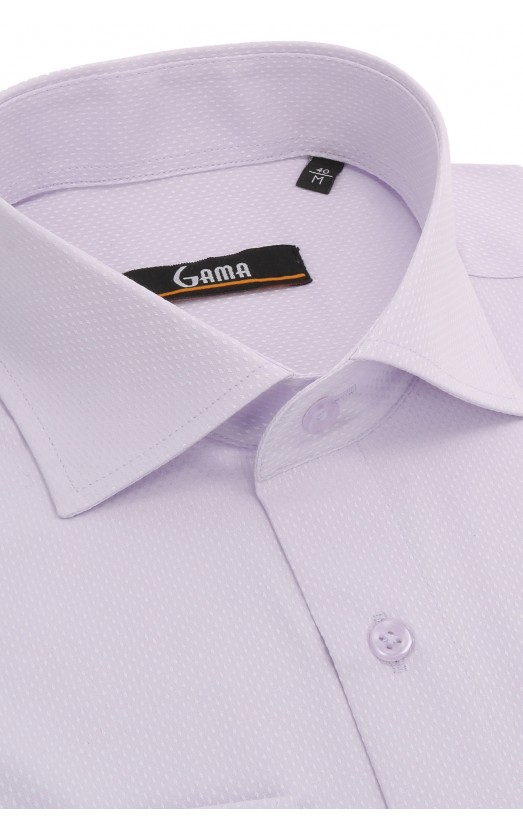 Camasa lila cu model in tesatura slim