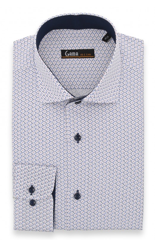 camasa slim fit cu imprimeuri colorate