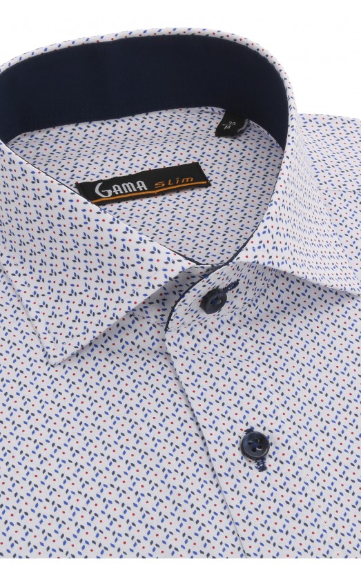 camasa slim fit cu imprimeuri colorate