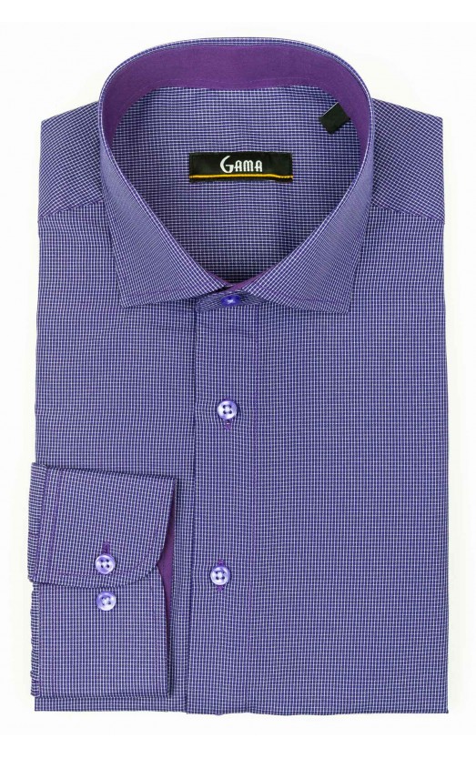 Camasa regular cu carouri mov