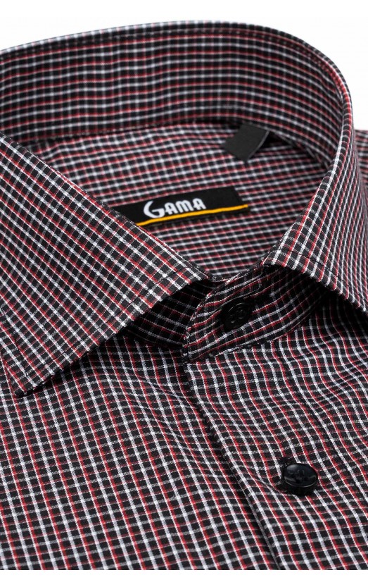 Camasa regular neagra cu carouri