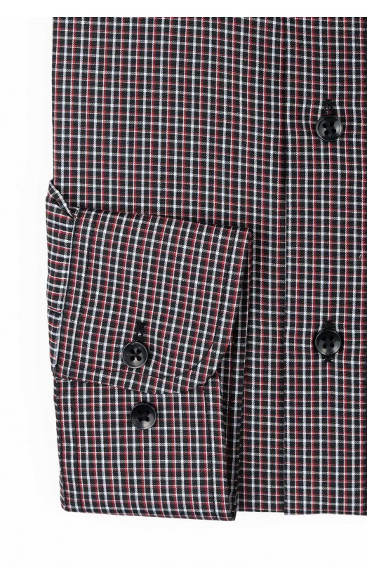 Camasa regular neagra cu carouri