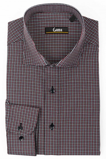 Camasa regular neagra cu carouri