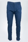 Pantaloni casual chino slim bumbac bleumarin